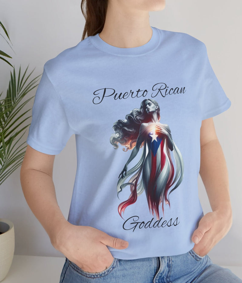 Puerto Rican Goddess - Puerto Rico Flag - Puertorriqueña - Diosa Puertorriqueña, Jersey Short Sleeve Tee