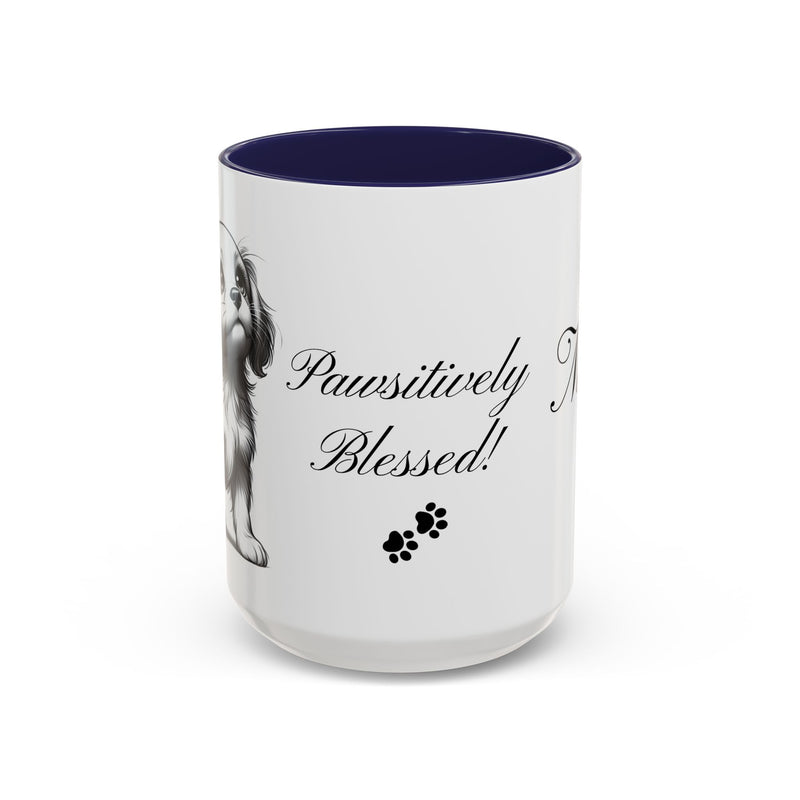 Personalized "Pawsitively Blessed!" Puppy Accent Coffee Mug (11, 15oz)
