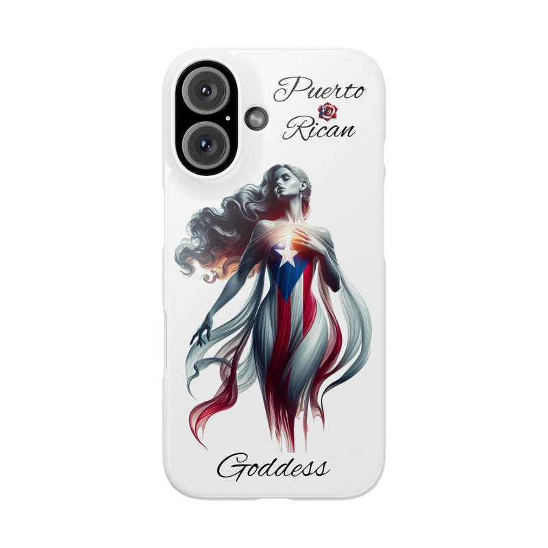 Puerto Rican Goddess White Slim Phone Cases - Rico Flag π΅π·π₯ -Weeeepa!, Puertoriquena