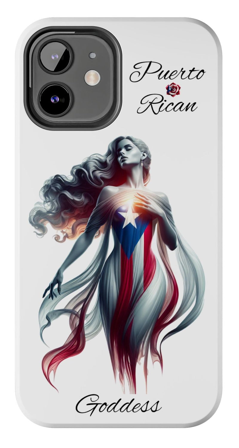 Puerto Rican Goddess White Tough iPhone case - Puerto Rico Flag 🇵🇷🥁 - Weeeepa!