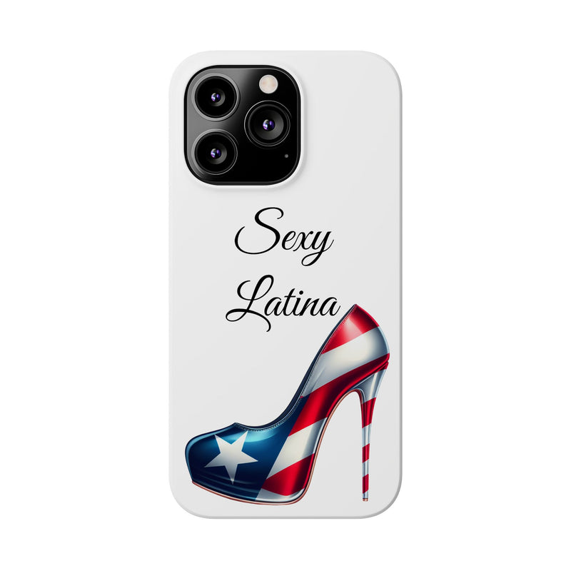 Puerto Rico Flag Sexy Latina Stiletto White Slim Phone Cases - Rico Flag π΅π·π₯ -Weeeepa!, Puertoriquena