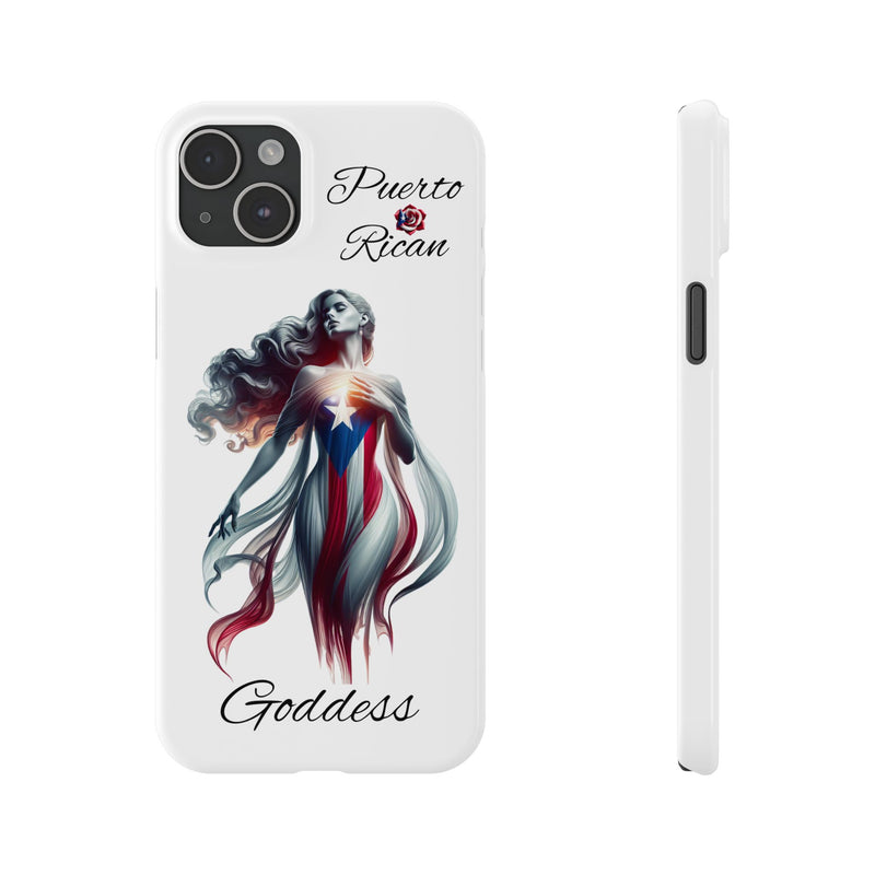 Puerto Rican Goddess White Slim Phone Cases - Rico Flag π΅π·π₯ -Weeeepa!, Puertoriquena