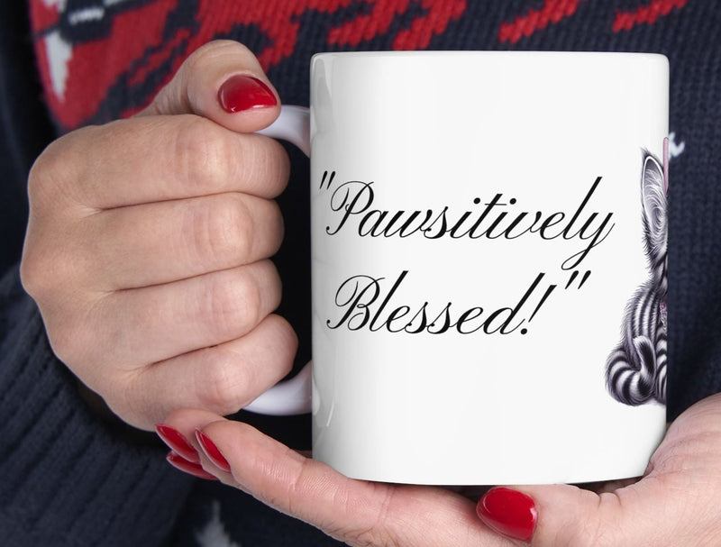 Personalized "Pawsitively Blessed!" Mug 11 oz