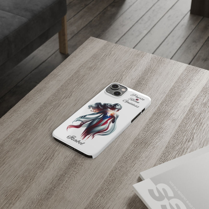 Personalized Puerto Rican Goddess White Slim iPhone Cases - Puerto Rico Flag π΅π·π₯ - Weeeepa!, Puertoriquena