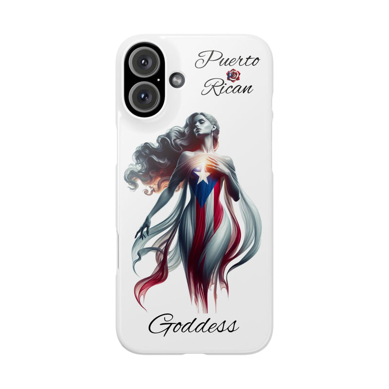 Puerto Rican Goddess White Slim Phone Cases - Rico Flag π΅π·π₯ -Weeeepa!, Puertoriquena