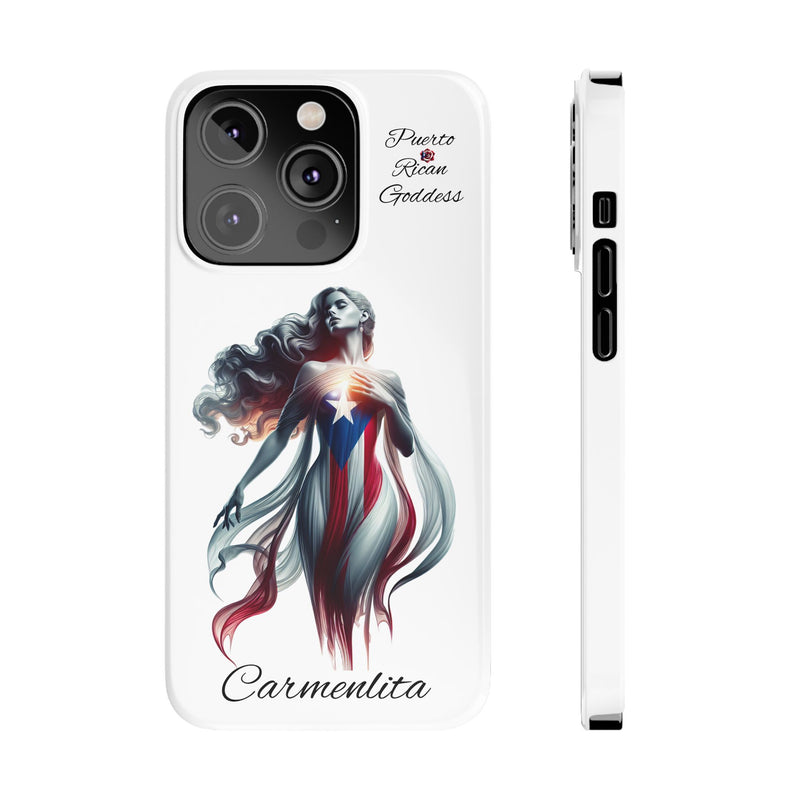 Personalized Puerto Rican Goddess White Slim iPhone Cases - Puerto Rico Flag π΅π·π₯ - Weeeepa!, Puertoriquena