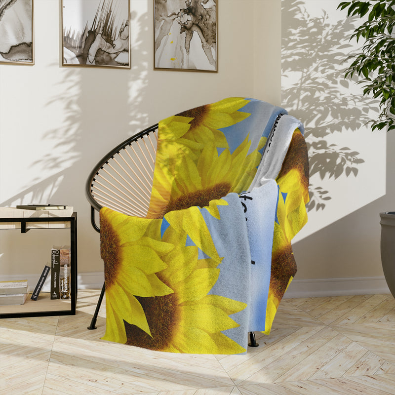Sunflower Velveteen Minky Blanket - Daughter Gift from Mom