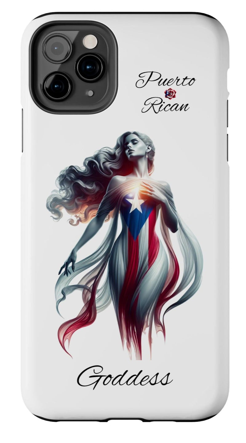 Puerto Rican Goddess White Tough iPhone case - Puerto Rico Flag 🇵🇷🥁 - Weeeepa!