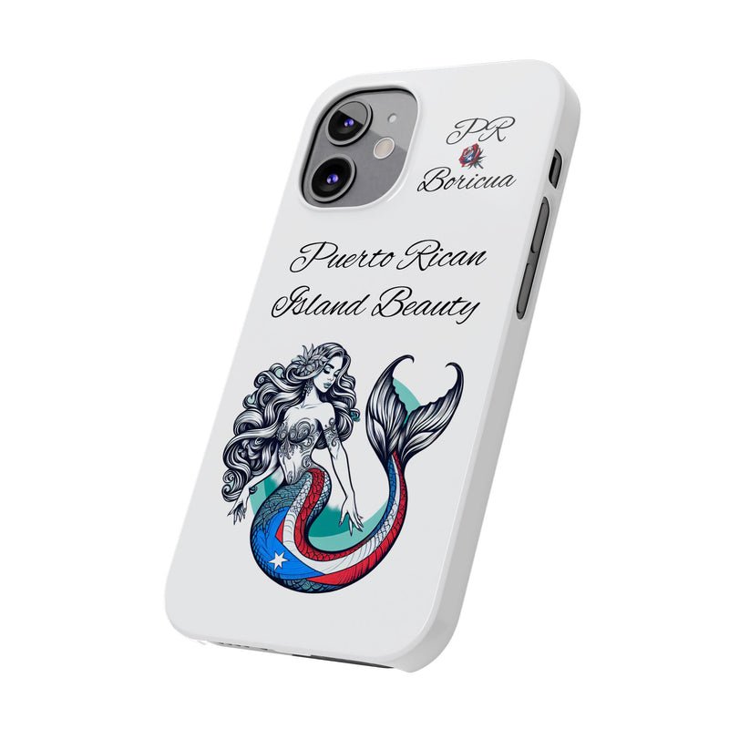 Puerto Rican Island Beauty Mermaid White Slim designer Phone Case - Puerto Rico Flag π΅π·π₯ -Weeeepa!