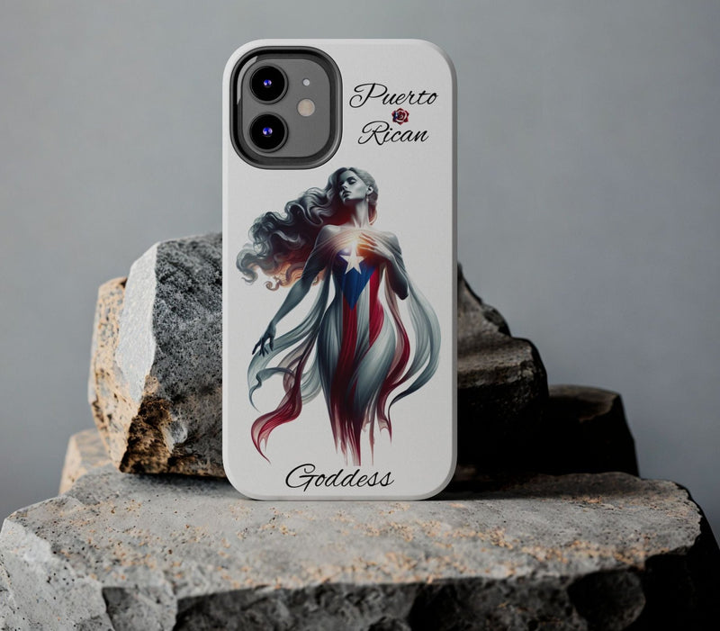 Puerto Rican Goddess White Tough iPhone case - Puerto Rico Flag 🇵🇷🥁 - Weeeepa!