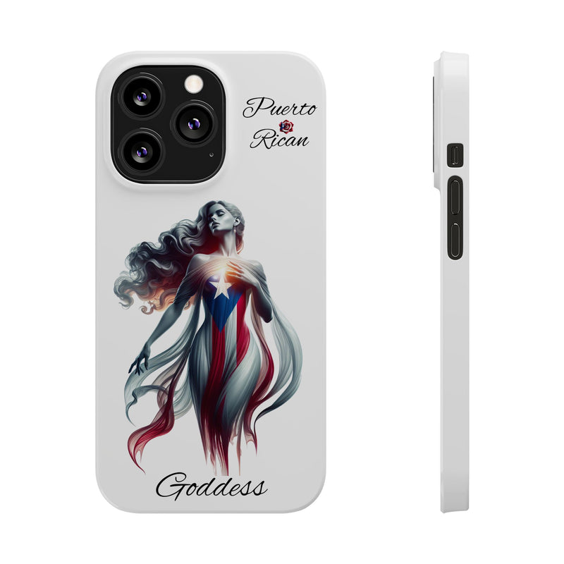 Puerto Rican Goddess White Slim Phone Cases - Rico Flag π΅π·π₯ -Weeeepa!, Puertoriquena