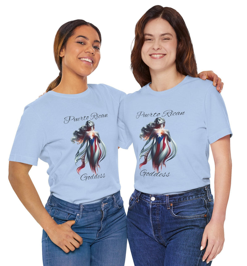 Puerto Rican Goddess - Puerto Rico Flag - Puertorriqueña - Diosa Puertorriqueña, Jersey Short Sleeve Tee