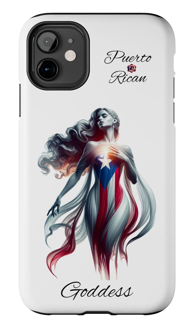 Puerto Rican Goddess White Tough iPhone case - Puerto Rico Flag 🇵🇷🥁 - Weeeepa!