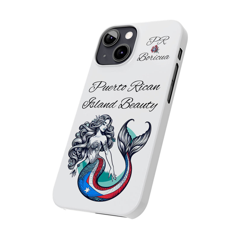 Puerto Rican Island Beauty Mermaid White Slim designer Phone Case - Puerto Rico Flag π΅π·π₯ -Weeeepa!