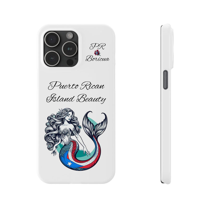 Puerto Rican Island Beauty Mermaid White Slim designer Phone Case - Puerto Rico Flag π΅π·π₯ -Weeeepa!