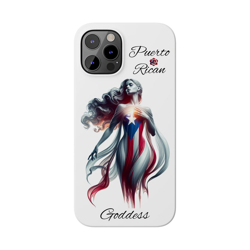 Puerto Rican Goddess White Slim Phone Cases - Rico Flag π΅π·π₯ -Weeeepa!, Puertoriquena