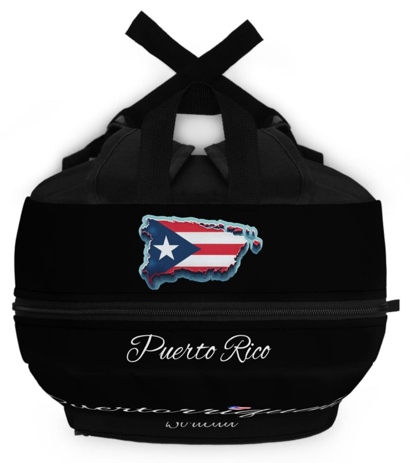 Puertorriqueña 🇵🇷 Roses Backpack Black - Boricua, Latino, Latina, Borinquen, Soy Puertorriqueña/Puertorriqueño, Puerto Rico Flag, Orgullo Puertorriqueño