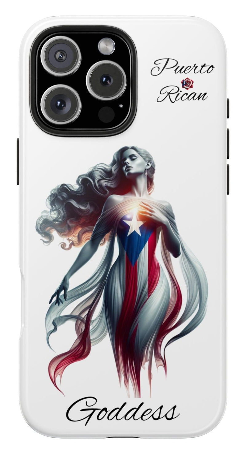 Puerto Rican Goddess White Tough iPhone case - Puerto Rico Flag 🇵🇷🥁 - Weeeepa!