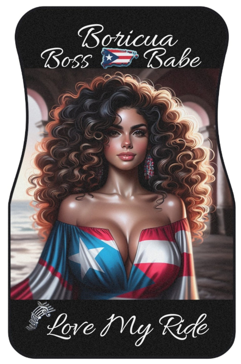 PUERTO RICO BORICUA BOSS BABE šµš· LOVE MY RIDE CAR MATS (Set of 4)