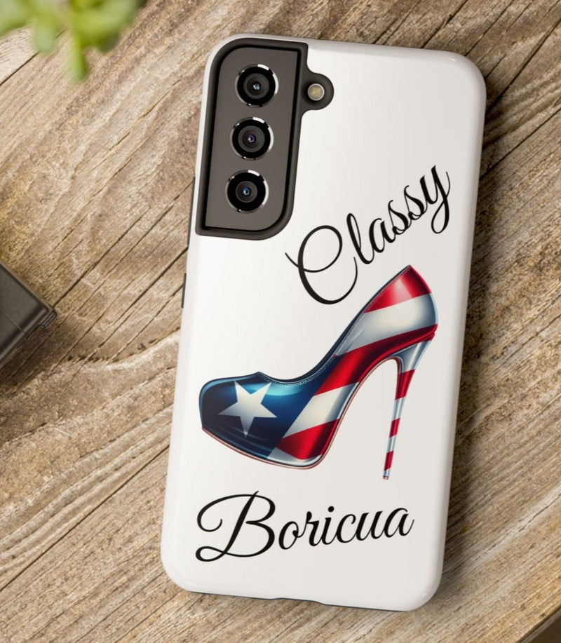 Galaxy Tough Phone Case Classy Boricua Stiletto - Puerto Rico Flag 🇵🇷🥁 -Weeeepa!
