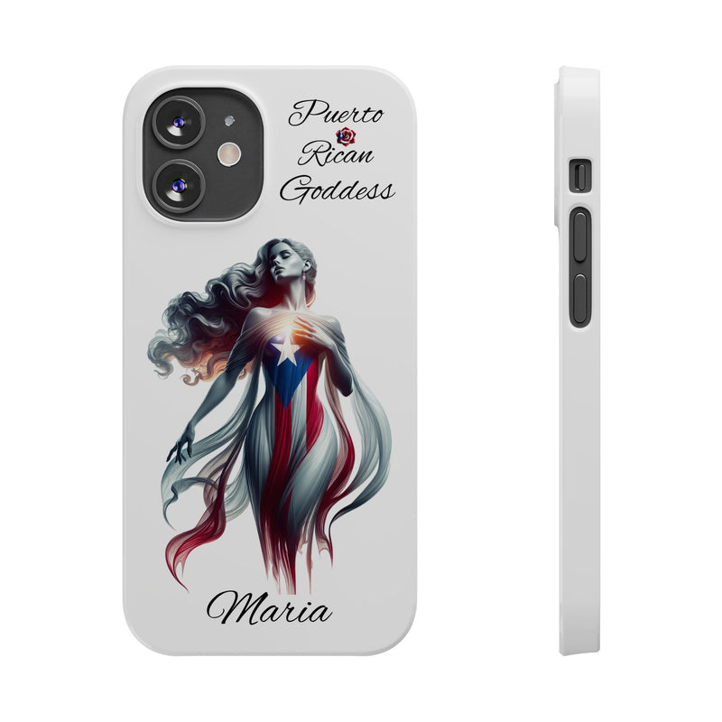 Personalized Puerto Rican Goddess White Slim iPhone Cases - Puerto Rico Flag π΅π·π₯ - Weeeepa!, Puertoriquena