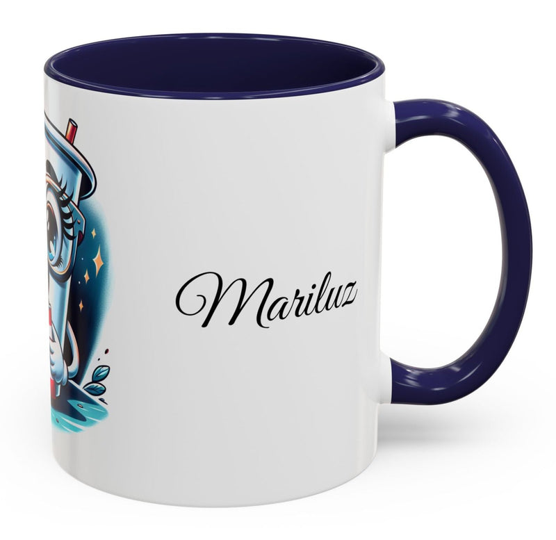 Coffee Mug - Reading Cup Mug - Puerto Rican Flag Design - Personalized Name - Book Lovers Gift