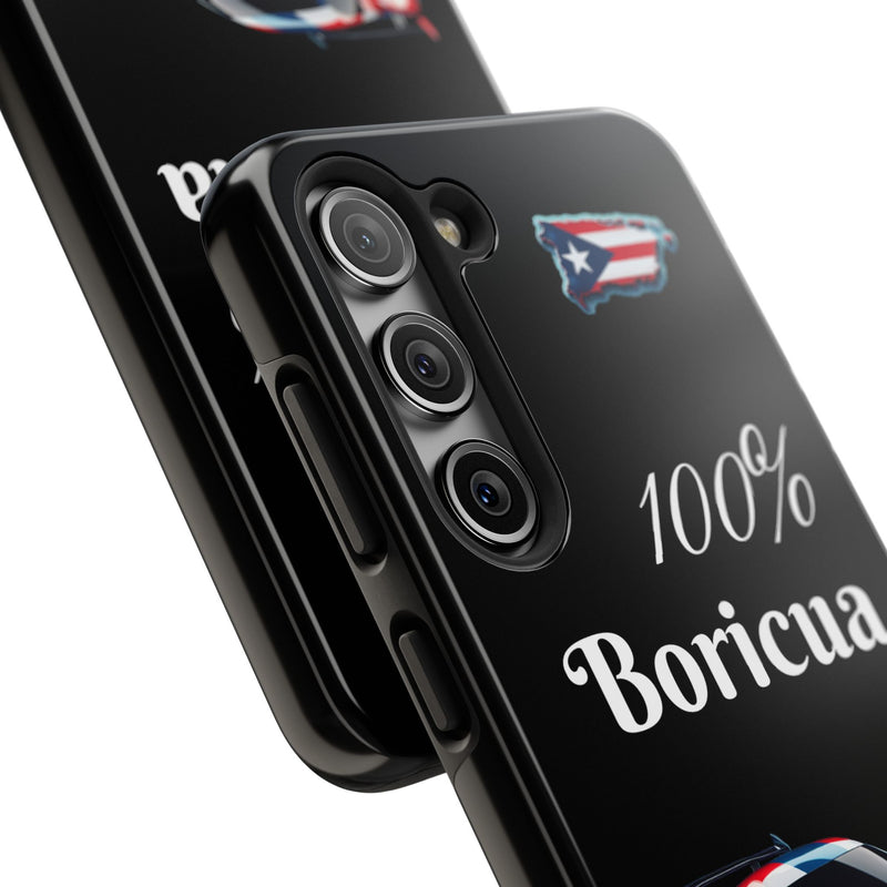 Galaxy Tough Phone Case - 100% Boricua - Puerto Rico Flag 🇵🇷🥁 Weeeepa!