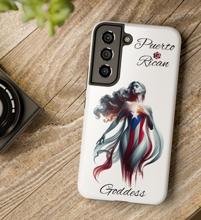 Galaxy Tough Phone case Puerto Rican Goddess - White - Puerto Rico Flag π΅π·π₯ - Weeeepa!