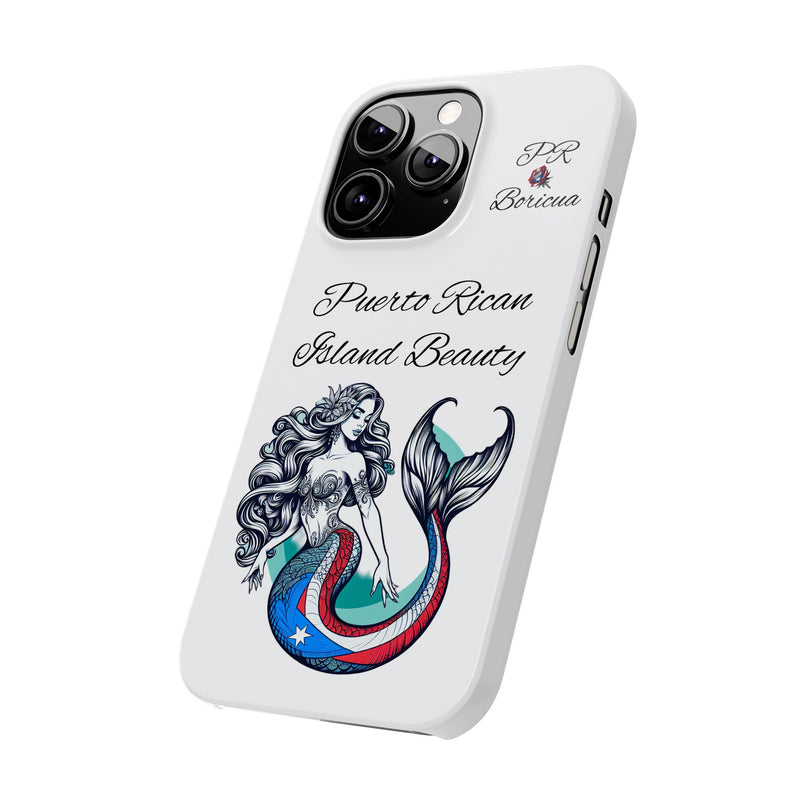 Puerto Rican Island Beauty Mermaid White Slim designer Phone Case - Puerto Rico Flag π΅π·π₯ -Weeeepa!