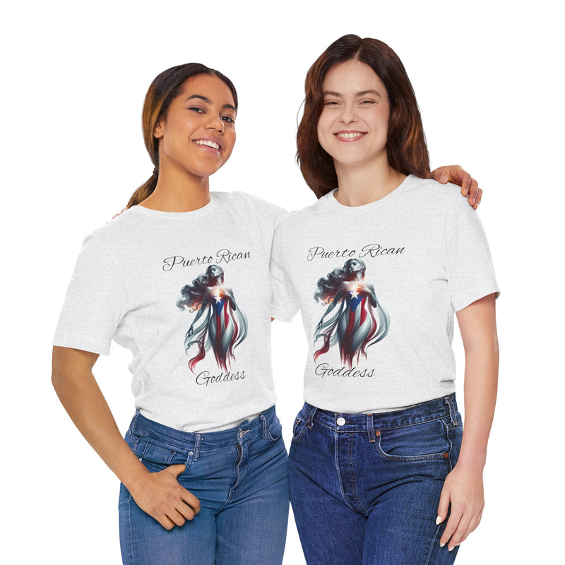 Puerto Rican Goddess - Puerto Rico Flag - Puertorriqueña - Diosa Puertorriqueña, Jersey Short Sleeve Tee