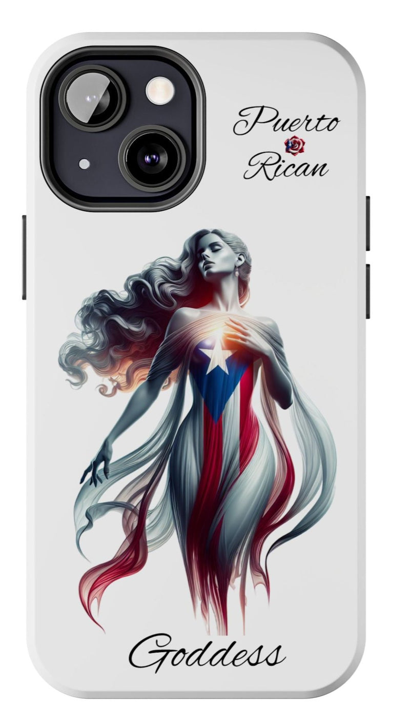 Puerto Rican Goddess White Tough iPhone case - Puerto Rico Flag 🇵🇷🥁 - Weeeepa!