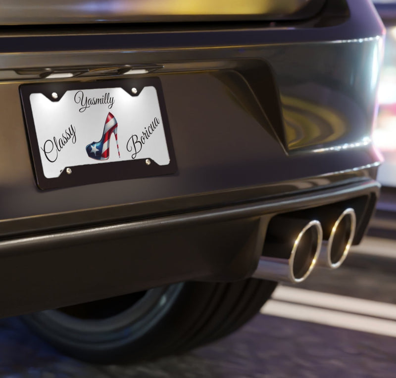 Personalized License Plate - Stiletto - Puerto Rican Flag