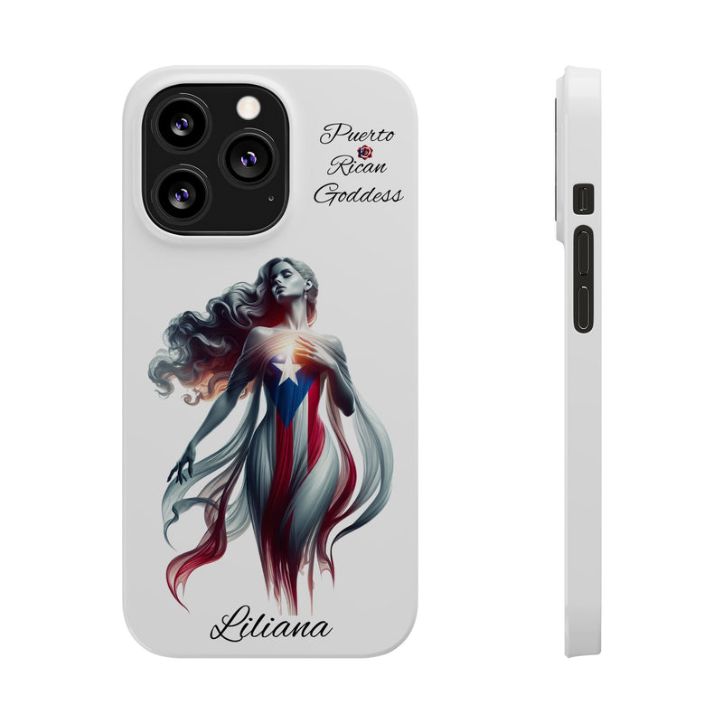 Personalized Puerto Rican Goddess White Slim iPhone Cases - Puerto Rico Flag π΅π·π₯ - Weeeepa!, Puertoriquena