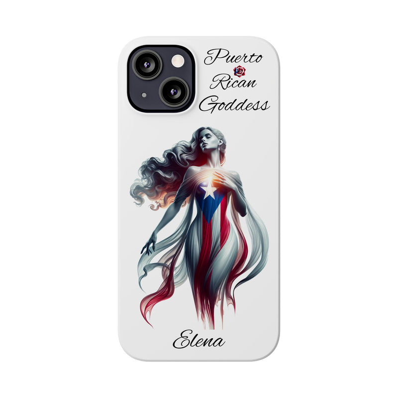 Personalized Puerto Rican Goddess White Slim iPhone Cases - Puerto Rico Flag π΅π·π₯ - Weeeepa!, Puertoriquena