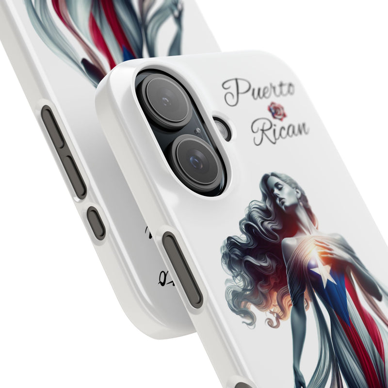 Puerto Rican Goddess White Slim Phone Cases - Rico Flag π΅π·π₯ -Weeeepa!, Puertoriquena