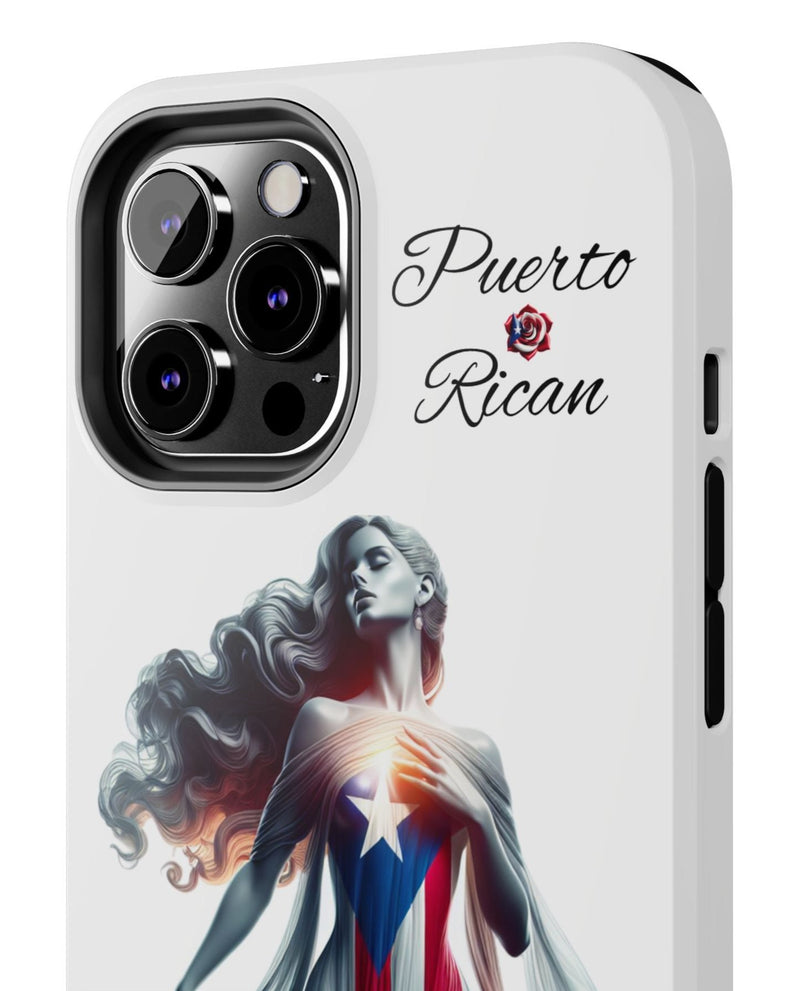 Puerto Rican Goddess White Tough iPhone case - Puerto Rico Flag 🇵🇷🥁 - Weeeepa!
