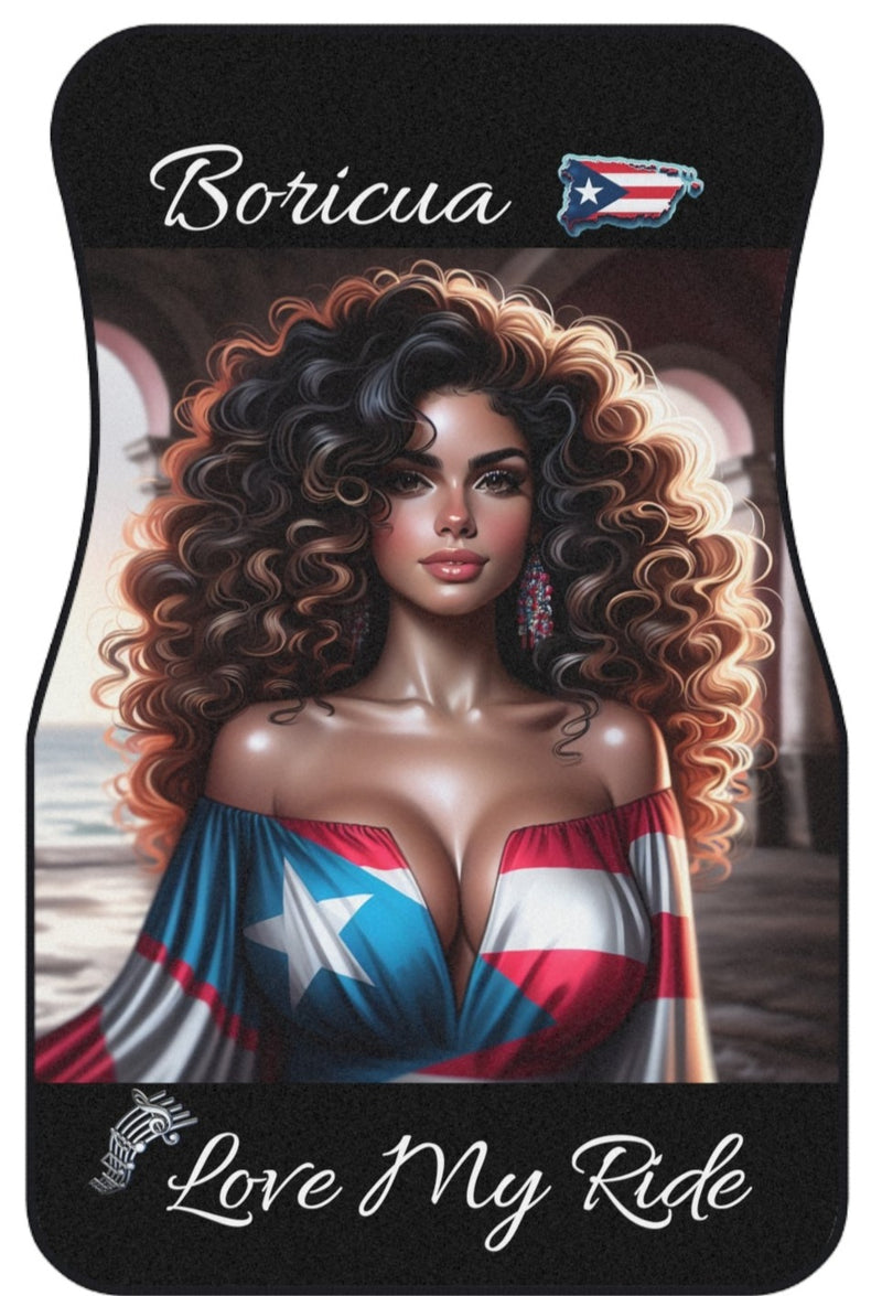 PUERTO RICO π΅π· BORICUA, LOVE MY RIDE CAR MATS (Set of 4)