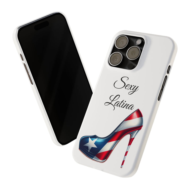 Puerto Rico Flag Sexy Latina Stiletto White Slim Phone Cases - Rico Flag π΅π·π₯ -Weeeepa!, Puertoriquena