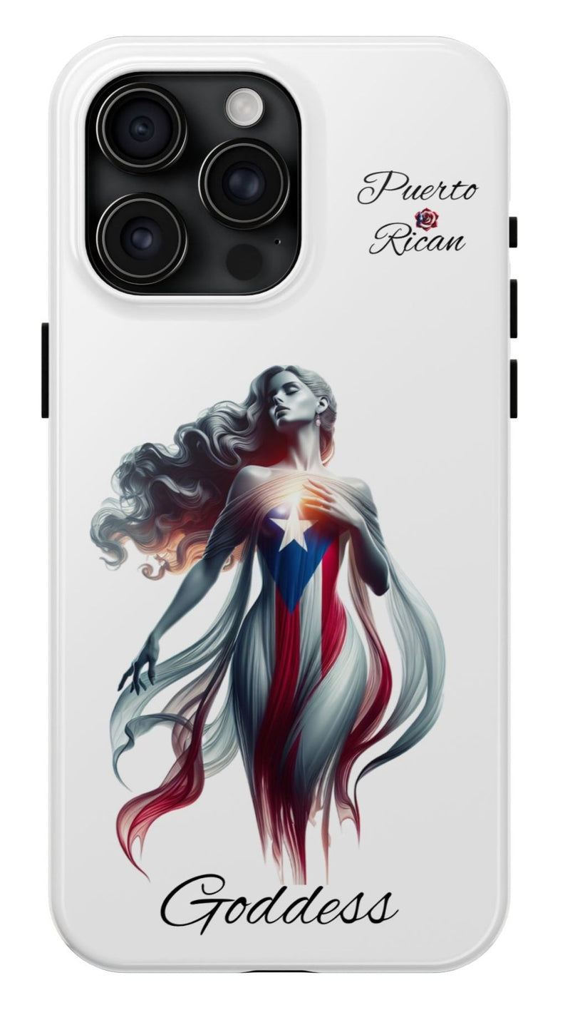 Puerto Rican Goddess White Tough iPhone case - Puerto Rico Flag 🇵🇷🥁 - Weeeepa!
