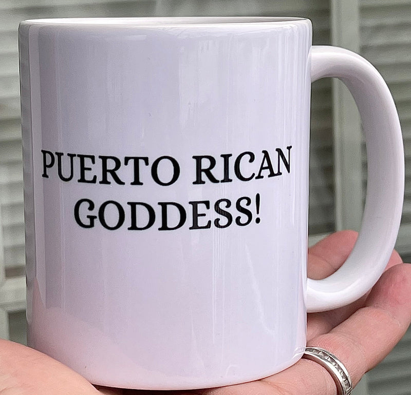 Puerto Rican Goddess Mug 11oz - Puerto Rico flag, Latina, Boricua gift, Puerto Rico gift, Puerto Rico Mug