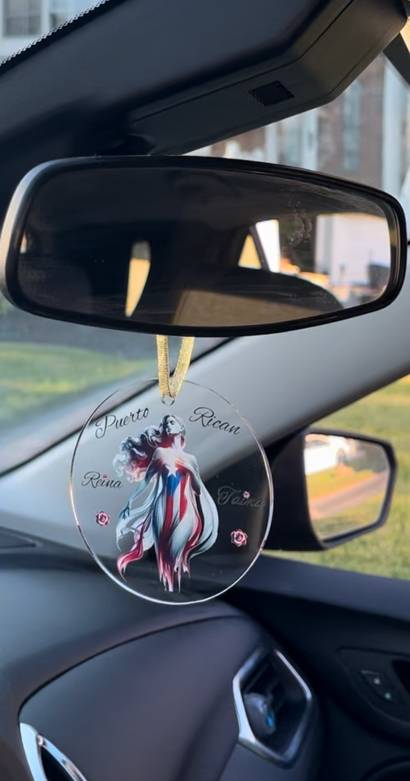 Puerto Rican 🇵🇷 Taína Acrylic Ornament -Puerto Rico flag - Latina, Latino,Reina Taína"