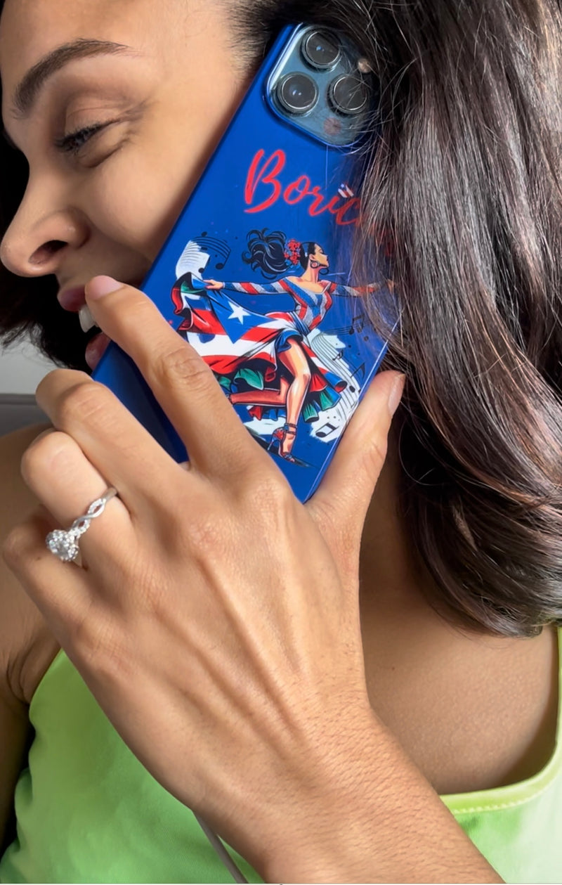 Boricua Puerto Rico Flag π΅π·π₯ Blue Slim Phone Cases -Weeeepa!, Puertoriquena