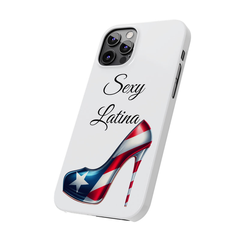 Puerto Rico Flag Sexy Latina Stiletto White Slim Phone Cases - Rico Flag 🇵🇷🥁  -Weeeepa!, Puertoriquena