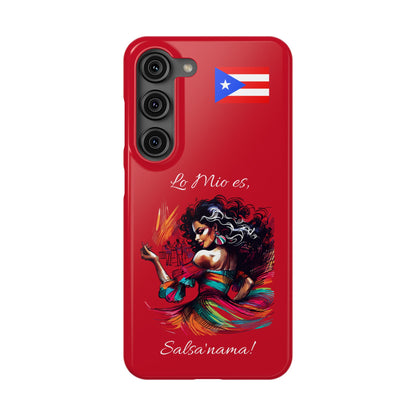 Galaxy "Lo Mio Es Salsa'nama" Red Slim Cases - Puerto Rico Flag 🇵🇷🥁 - Weeeepa!