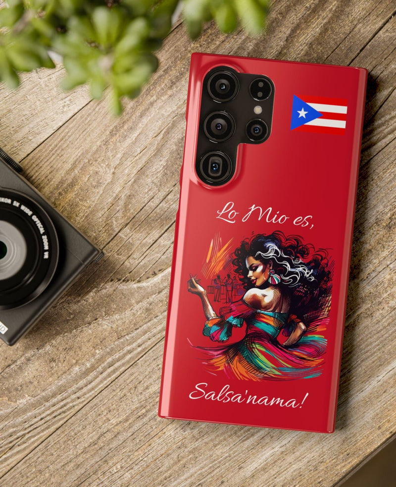 Galaxy "Lo Mio Es Salsa'nama" Red Slim Cases - Puerto Rico Flag 🇵🇷🥁 - Weeeepa!