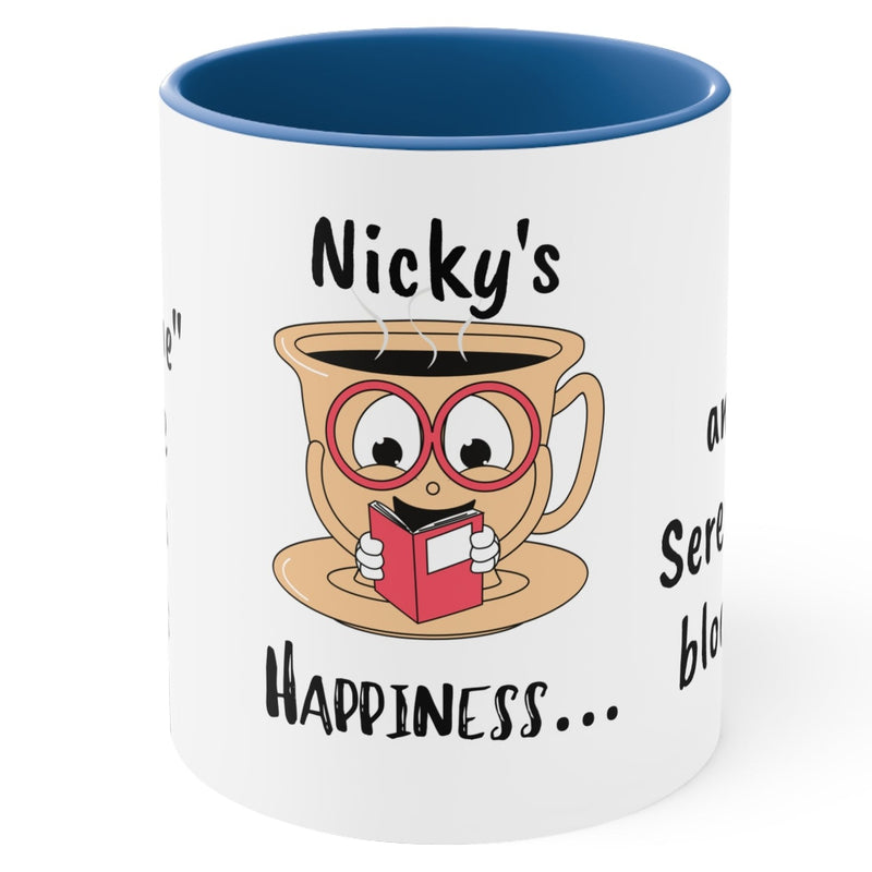 Bookworm Bliss: Cup Reading Mug with Glasses Design - 11oz