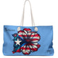 Puerto Rico Boricua 🇵🇷 Oversized Weekender Bag -Bolsa Grande, Puerto Rico Flag, Beach Bag, Latina Bag, Latino Bag, Bolsa para la playa, bulto para viaje. Boricua.