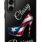 Galaxy Tough Black Phone Case Classy Boricua Stiletto - Puerto Rico Flag 🇵🇷🥁  -Weeeepa!