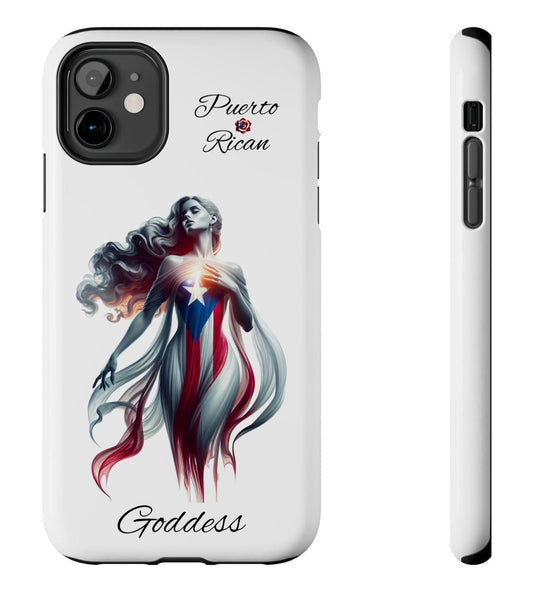 Puerto Rican Goddess White Tough iPhone case - Puerto Rico Flag 🇵🇷🥁 - Weeeepa!