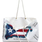 "Puerto Rico Map Oversized Weekender Tote" - La Tierra del Jibarito/Boricua - Bolsa Grande, Puerto Rico Flag, Latina Bag, Latino Bag, Bolsa para la playa, bulto para viaje. Boricua.